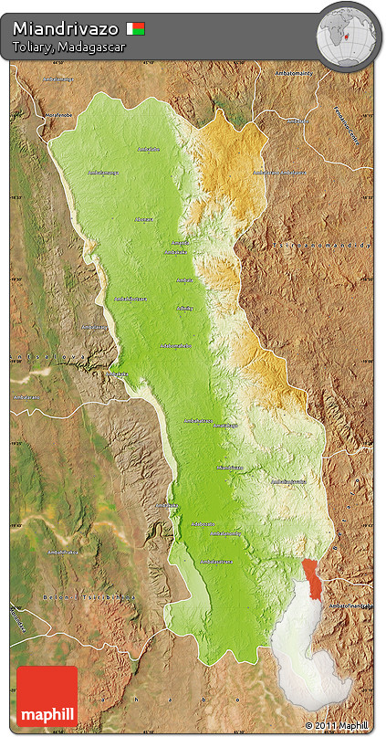 Physical Map of Miandrivazo, satellite outside