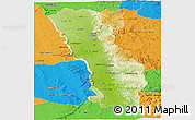Physical Panoramic Map of Miandrivazo, political outside