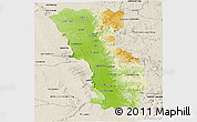 Physical Panoramic Map of Miandrivazo, shaded relief outside