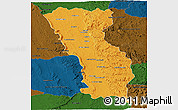 Political Panoramic Map of Miandrivazo, darken