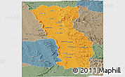 Political Panoramic Map of Miandrivazo, semi-desaturated