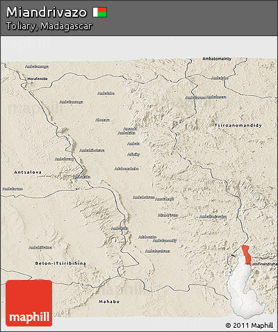 Shaded Relief Panoramic Map of Miandrivazo