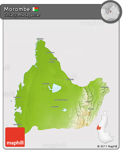 Physical 3D Map of Morombe, cropped outside
