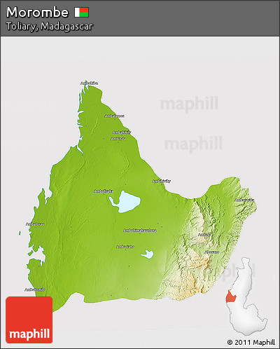 Physical 3D Map of Morombe, cropped outside