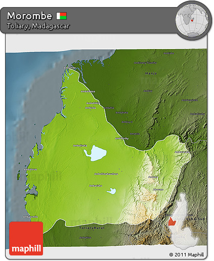 Physical 3D Map of Morombe, darken