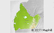 Physical 3D Map of Morombe, lighten, desaturated