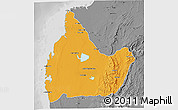 Political 3D Map of Morombe, desaturated