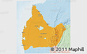 Political 3D Map of Morombe, lighten