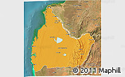 Political 3D Map of Morombe, satellite outside