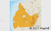 Political 3D Map of Morombe, shaded relief outside