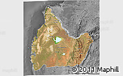 Satellite 3D Map of Morombe, desaturated