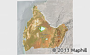Satellite 3D Map of Morombe, lighten, semi-desaturated