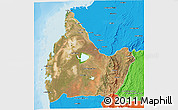 Satellite 3D Map of Morombe, political outside