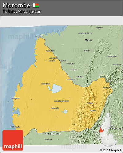 Savanna Style 3D Map of Morombe