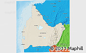 Shaded Relief 3D Map of Morombe, political outside