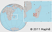 Gray Location Map of Morombe, within the entire country