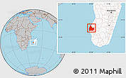 Gray Location Map of Morombe, highlighted country