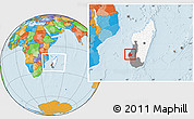 Political Location Map of Morombe, highlighted country, highlighted parent region, within the entire country