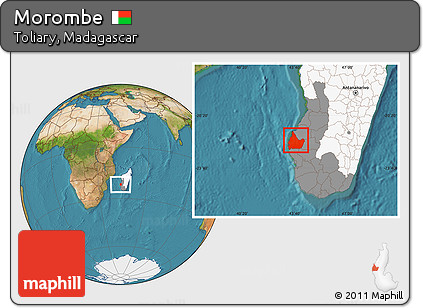 Satellite Location Map of Morombe, highlighted country, highlighted parent region