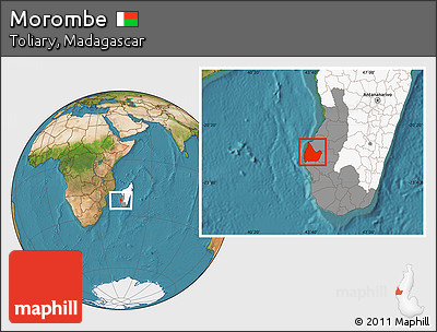 Satellite Location Map of Morombe, highlighted country, highlighted parent region