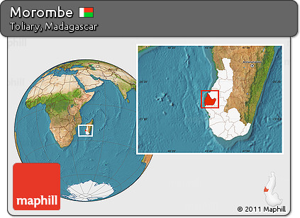 Satellite Location Map of Morombe, highlighted parent region