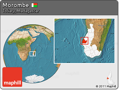 Satellite Location Map of Morombe, highlighted parent region