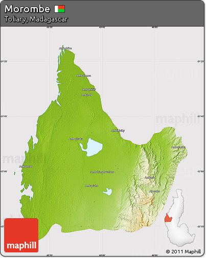 Physical Map of Morombe, cropped outside
