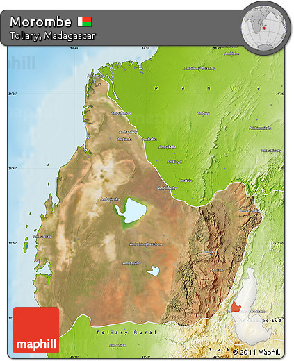 Satellite Map of Morombe, physical outside