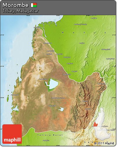 Satellite Map of Morombe, physical outside
