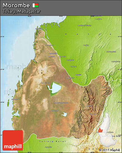 Satellite Map of Morombe, physical outside