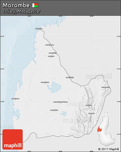 Silver Style Map of Morombe, single color outside