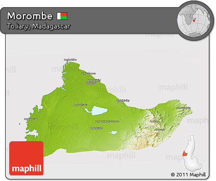 Physical Panoramic Map of Morombe, cropped outside