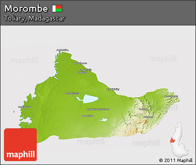 Physical Panoramic Map of Morombe, cropped outside