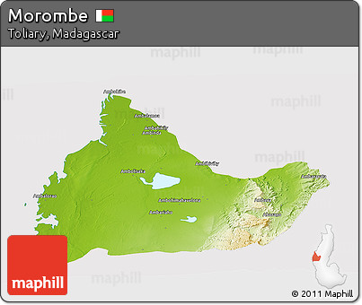 Physical Panoramic Map of Morombe, cropped outside