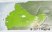 Physical Panoramic Map of Morombe, semi-desaturated