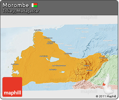 Political Panoramic Map of Morombe, lighten