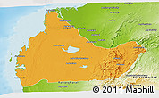 Political Panoramic Map of Morombe, physical outside