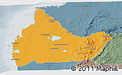 Political Panoramic Map of Morombe, semi-desaturated