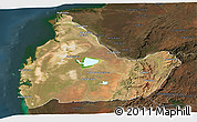 Satellite Panoramic Map of Morombe, darken