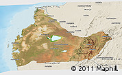 Satellite Panoramic Map of Morombe, shaded relief outside
