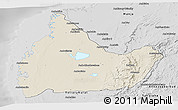 Shaded Relief Panoramic Map of Morombe, desaturated