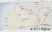 Shaded Relief Panoramic Map of Morombe, semi-desaturated