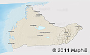 Shaded Relief Panoramic Map of Morombe, single color outside