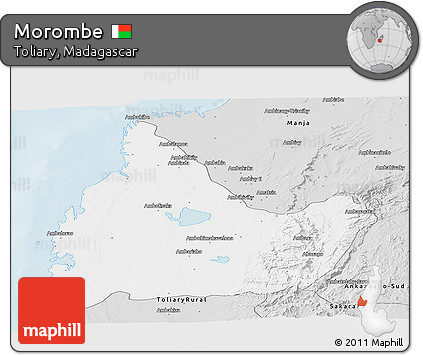 Silver Style Panoramic Map of Morombe
