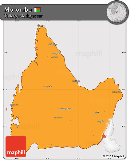 Political Simple Map of Morombe, cropped outside