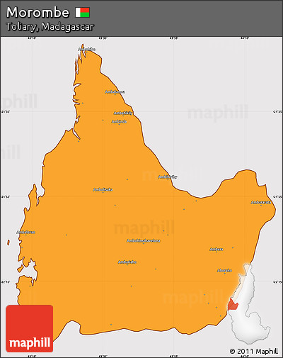 Political Simple Map of Morombe, cropped outside