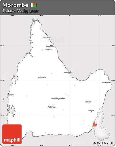 Silver Style Simple Map of Morombe, cropped outside