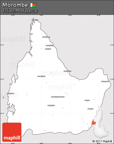 Silver Style Simple Map of Morombe, cropped outside