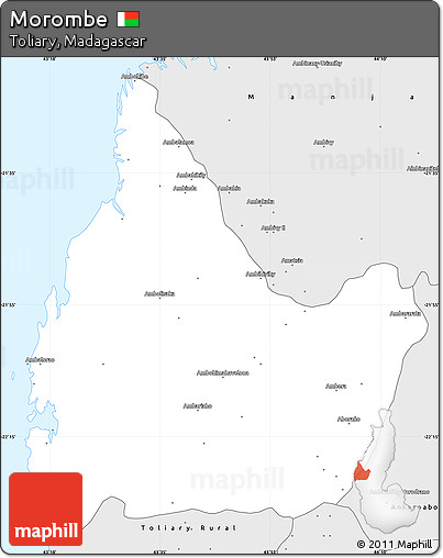 Silver Style Simple Map of Morombe