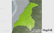 Physical 3D Map of Morondava, darken, semi-desaturated